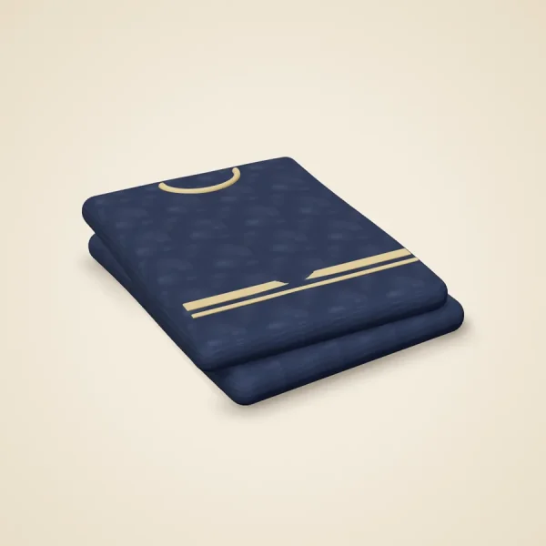Open abaya with embroidered sleeves, navy