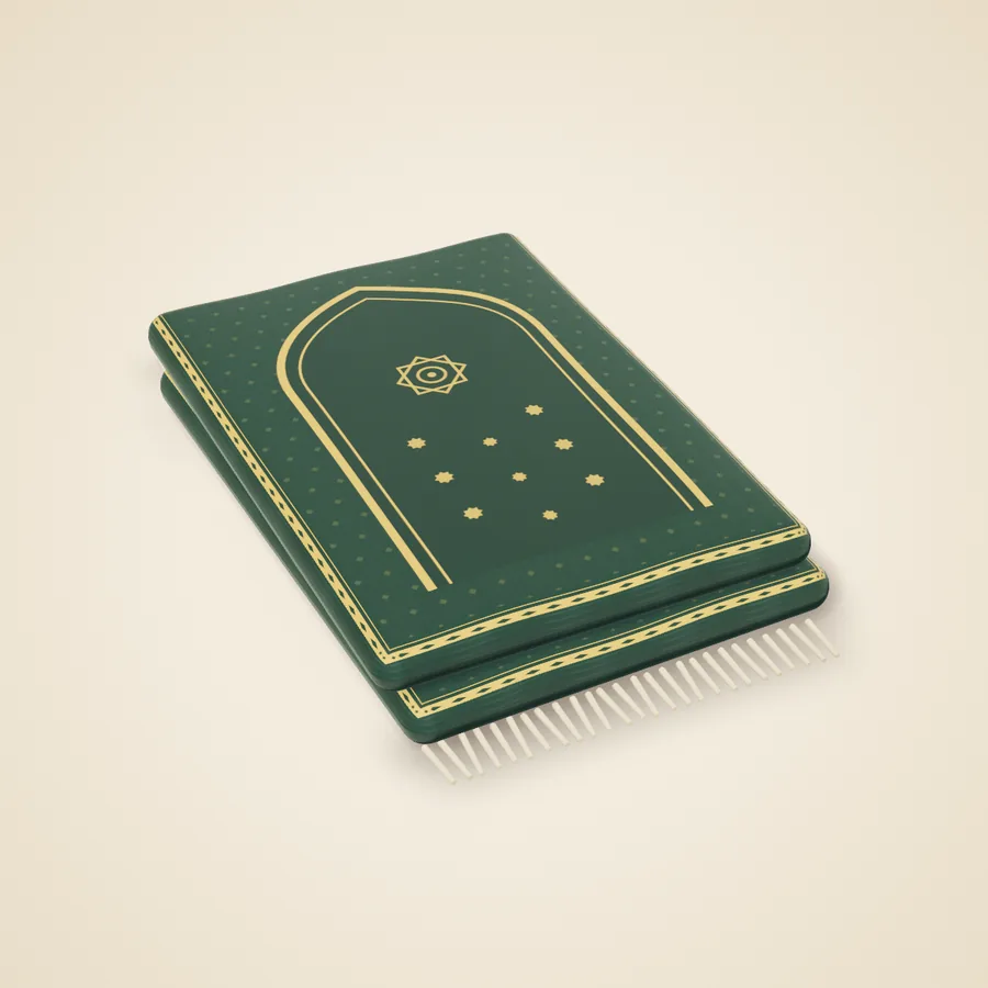 Padded musallah, deep green